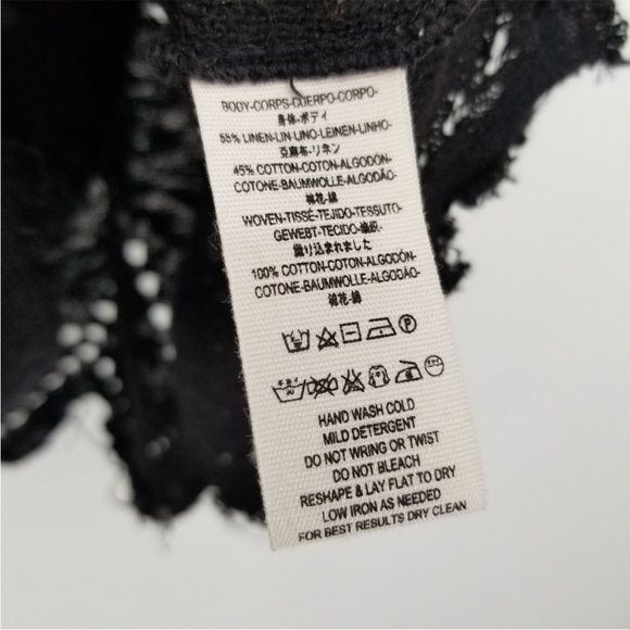 Free People Summer Lovin’ Black Linen Blend Tunic Blouse Top - Picture 8 of 8